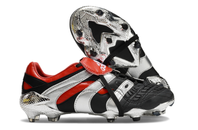 Adidas Predator Accelerator FG Low-Tops Soccer Cleats - Black/Silver/Red