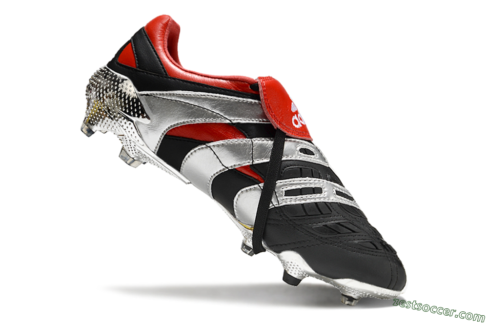 Adidas Predator Accelerator FG Low-Tops Soccer Cleats - Black/Silver/Red 4