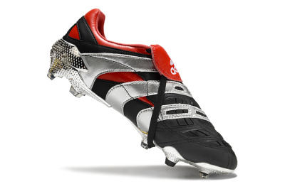 Adidas Predator Accelerator FG Low-Tops Soccer Cleats - Black/Silver/Red