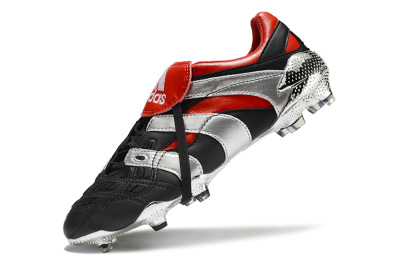 Adidas Predator Accelerator FG Low-Tops Soccer Cleats - Black/Silver/Red