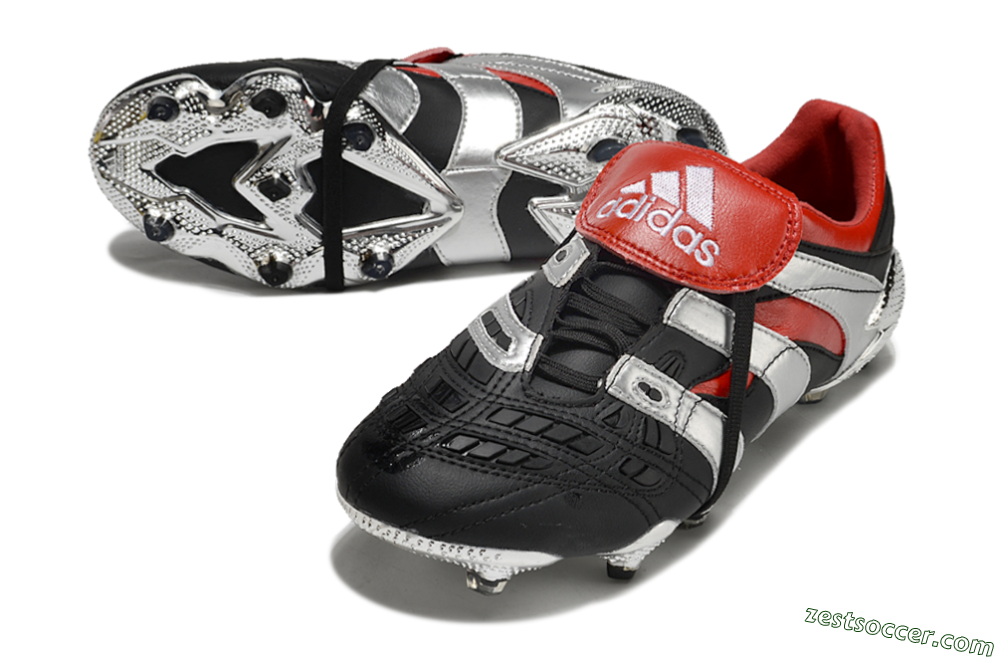 Adidas Predator Accelerator FG Low-Tops Soccer Cleats - Black/Silver/Red 3