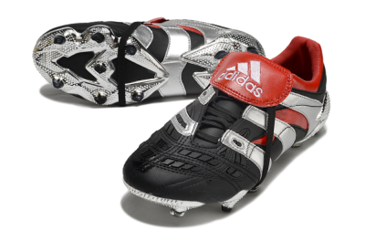 Adidas Predator Accelerator FG Low-Tops Soccer Cleats - Black/Silver/Red