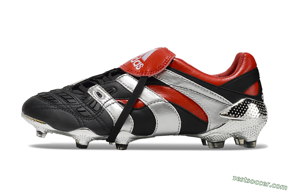 Adidas Predator Accelerator FG Low-Tops Soccer Cleats - Black/Silver/Red 2
