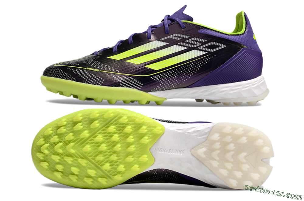 Adidas F50 Elite TF Low-Tops Soccer Shoes - Purple/Yellow/White 6