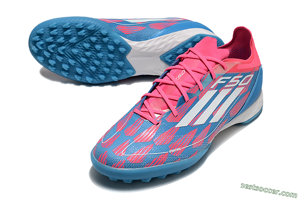 Adidas F50 Elite FG Low-Tops Soccer Cleats - Blue/Pink/White 3
