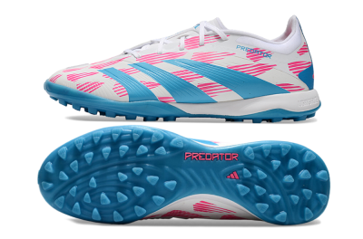 Adidas Predator Elite 24 TF Low-Tops Soccer Shoes - White/Pink/Blue