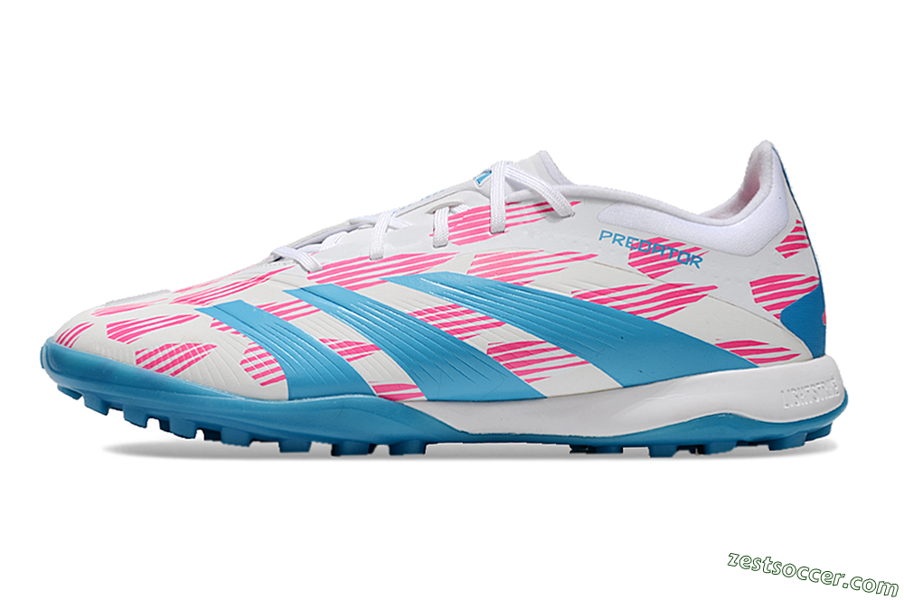 Adidas Predator Elite 24 TF Low-Tops Soccer Shoes - White/Pink/Blue 2