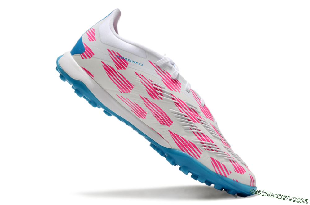 Adidas Predator Elite 24 TF Low-Tops Soccer Shoes - White/Pink/Blue 4