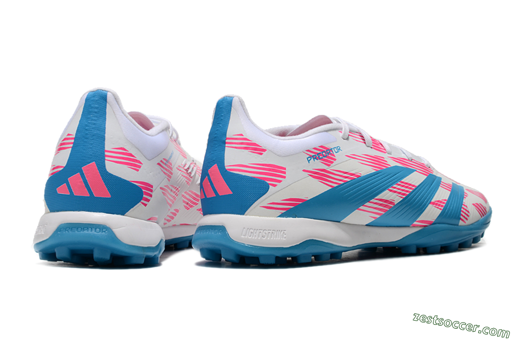Adidas Predator Elite 24 TF Low-Tops Soccer Shoes - White/Pink/Blue 6