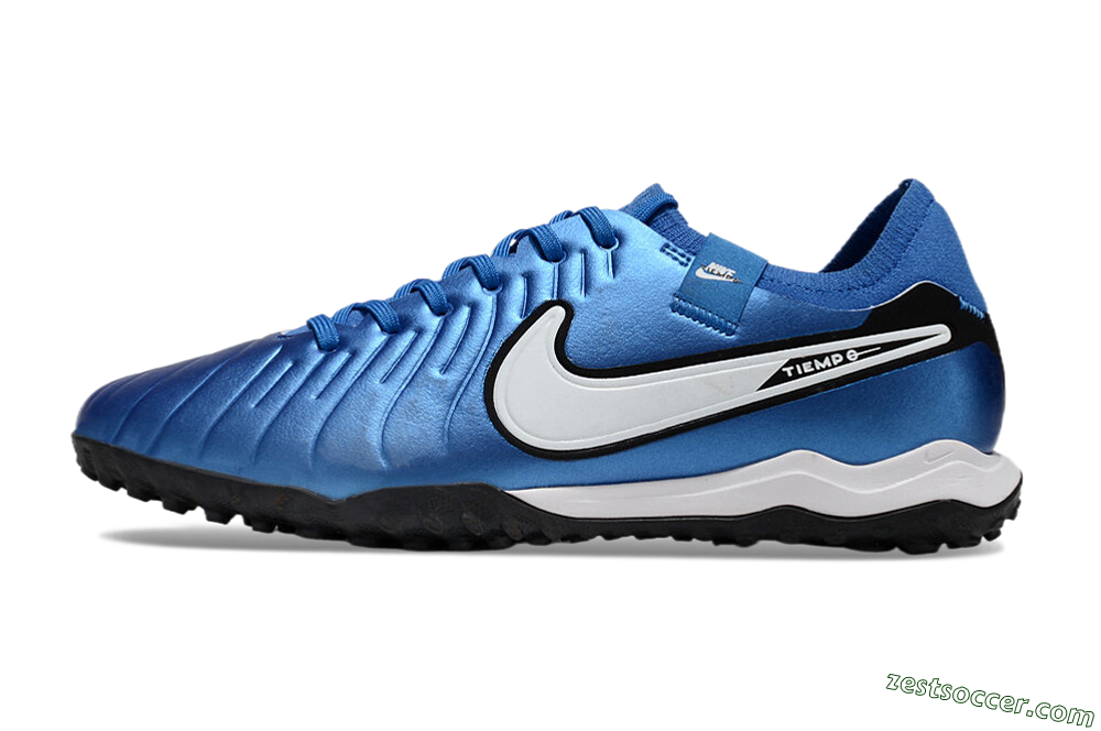 Nike Tiempo Legend 10 Elite TF Low-Tops Soccer Shoes - Blue/White/Black 2