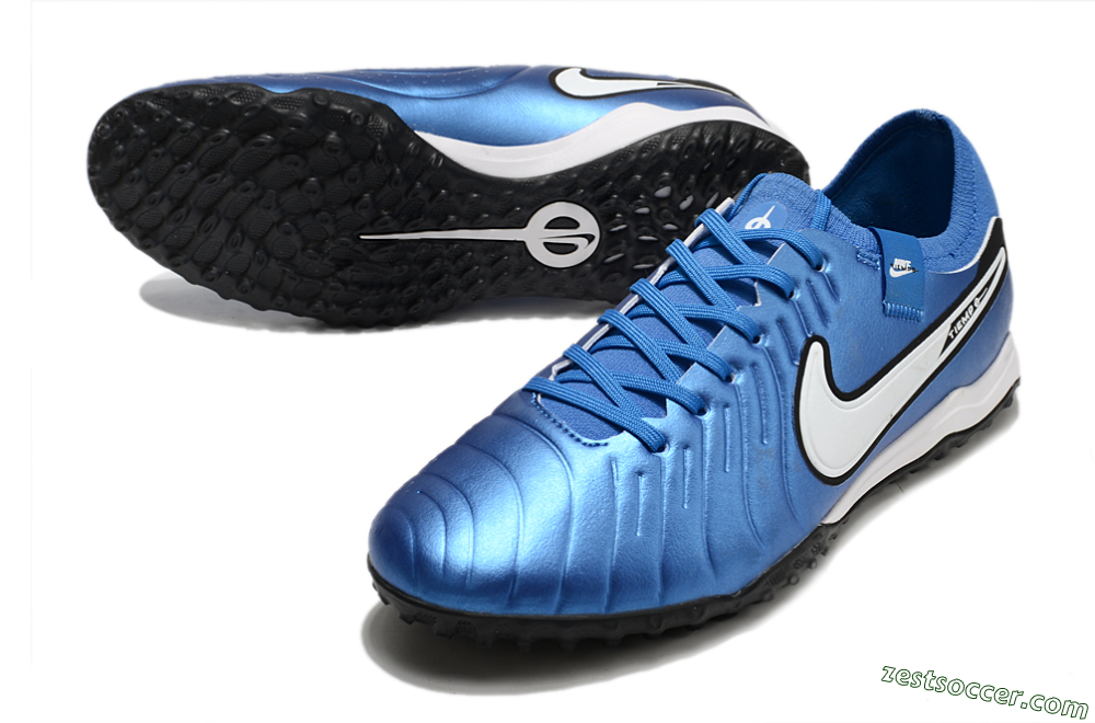 Nike Tiempo Legend 10 Elite TF Low-Tops Soccer Shoes - Blue/White/Black 3