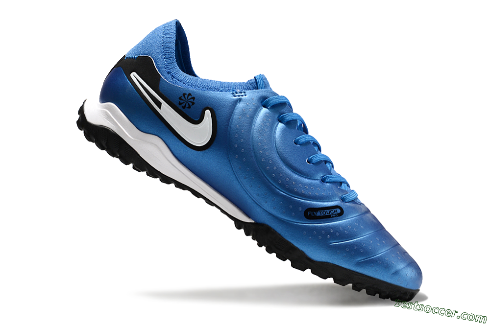 Nike Tiempo Legend 10 Elite TF Low-Tops Soccer Shoes - Blue/White/Black 4