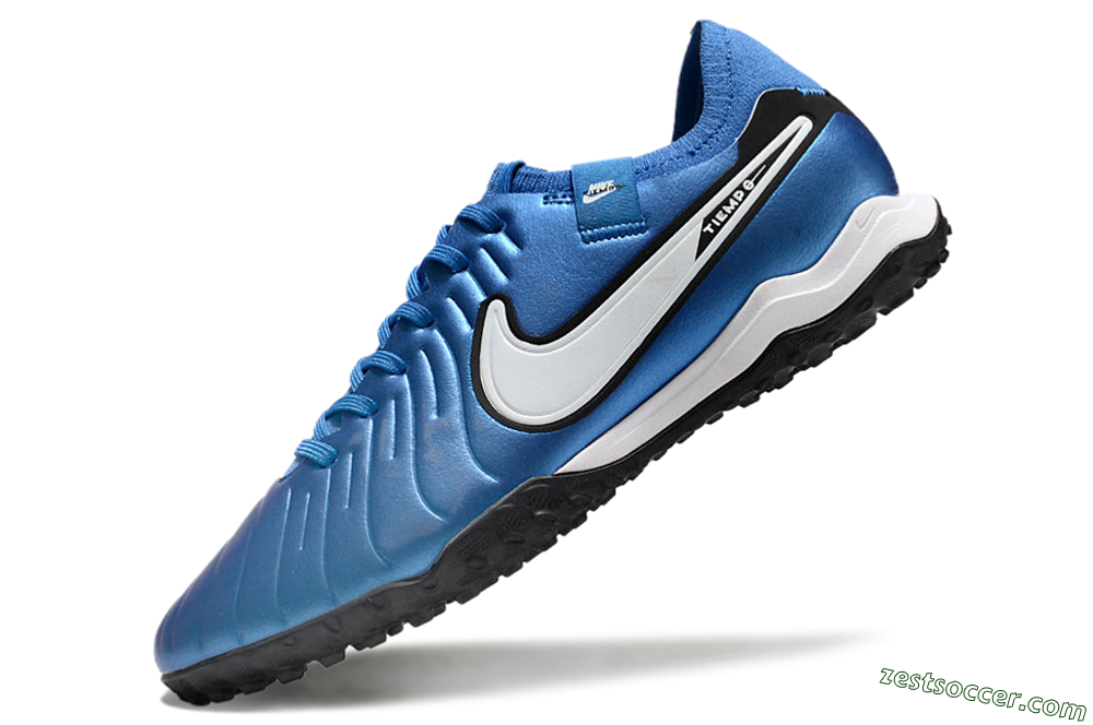 Nike Tiempo Legend 10 Elite TF Low-Tops Soccer Shoes - Blue/White/Black 5