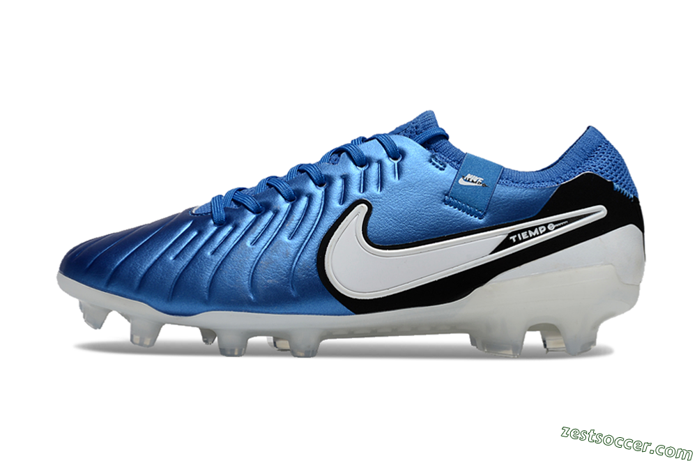 Nike Tiempo Legend 10 Elite FG Low-Tops Soccer Cleats - Blue/White/Black 2