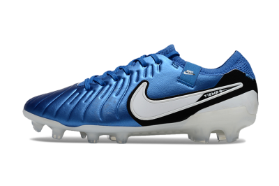 Nike Tiempo Legend 10 Elite FG Low-Tops Soccer Cleats - Blue/White/Black
