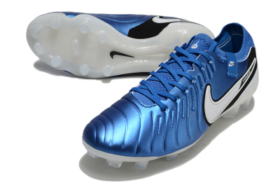 Nike Tiempo Legend 10 Elite FG Low-Tops Soccer Cleats - Blue/White/Black