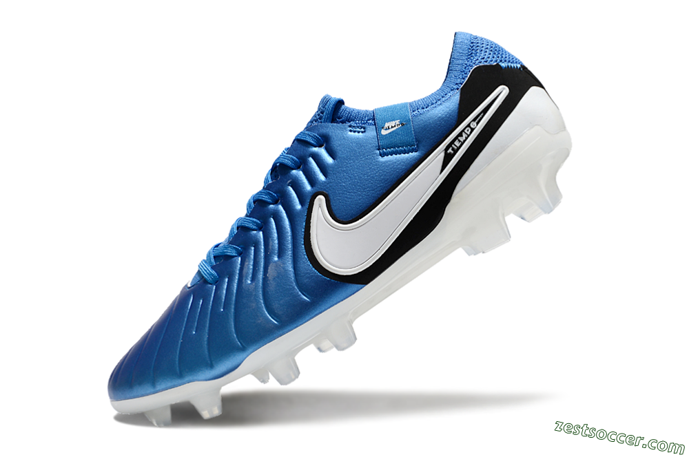 Nike Tiempo Legend 10 Elite FG Low-Tops Soccer Cleats - Blue/White/Black 5