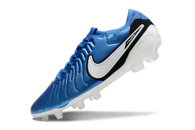 Nike Tiempo Legend 10 Elite FG Low-Tops Soccer Cleats - Blue/White/Black