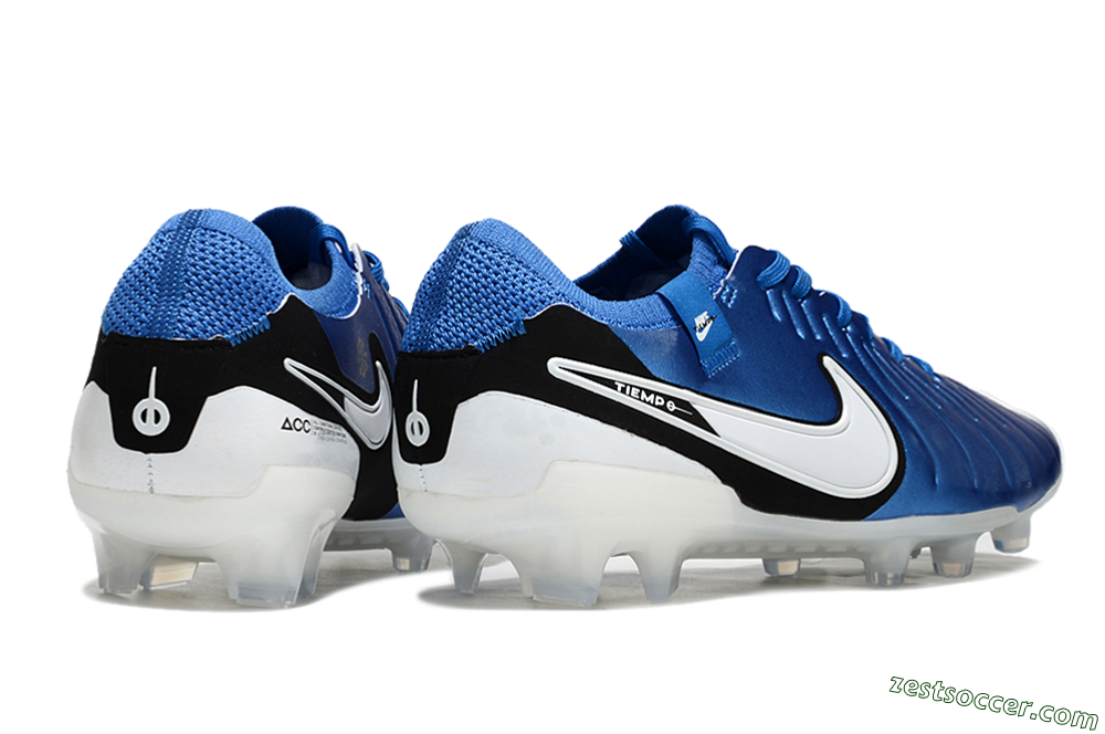 Nike Tiempo Legend 10 Elite FG Low-Tops Soccer Cleats - Blue/White/Black 6