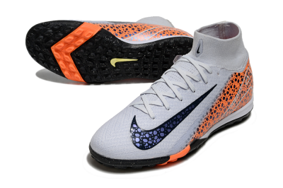 Nike Air Zoom Mercurial Superfly 10 Elite TF High-Tops Soccer Shoes - White/Black/Orange