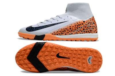 Nike Air Zoom Mercurial Superfly 10 Elite TF High-Tops Soccer Shoes - Grey/Orange/Black