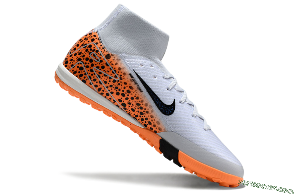 Nike Air Zoom Mercurial Superfly 10 Elite TF High-Tops Soccer Shoes - Grey/Orange/Black 4