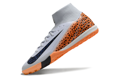 Nike Air Zoom Mercurial Superfly 10 Elite TF High-Tops Soccer Shoes - Grey/Orange/Black