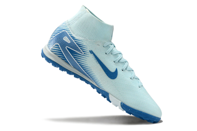Nike Air Zoom Mercurial Superfly 10 Elite TF High-Tops Soccer Shoes - Jade/Beige/Blue