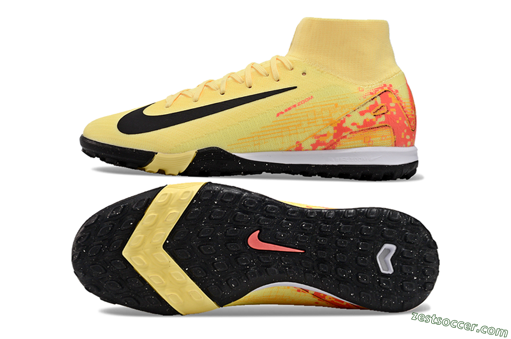 Nike Air Zoom Mercurial Superfly 10 Elite TF High-Tops Soccer Shoes - Yellow/Pink/Black 1