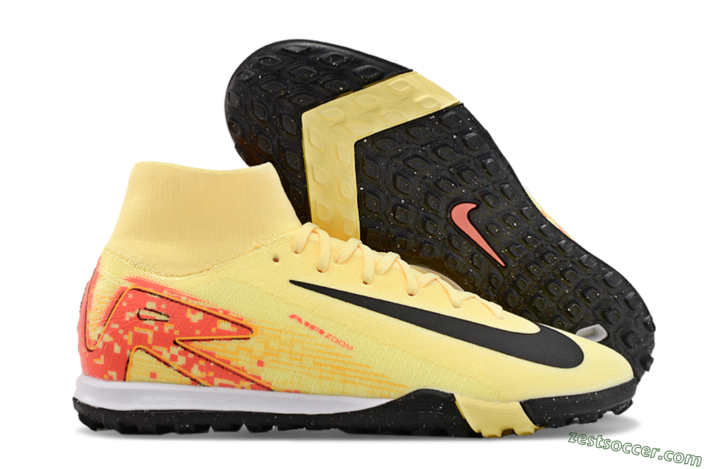 Nike Air Zoom Mercurial Superfly 10 Elite TF High-Tops Soccer Shoes - Yellow/Pink/Black 0