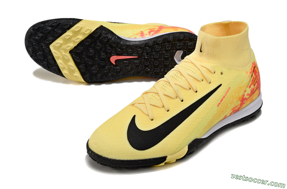 Nike Air Zoom Mercurial Superfly 10 Elite TF High-Tops Soccer Shoes - Yellow/Pink/Black 3