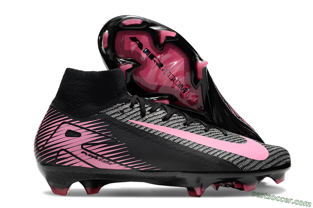 Nike Air Zoom Mercurial Superfly 10 Elite FG High-Tops Soccer Cleats - Black/Pink 0