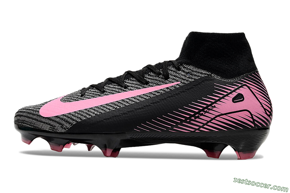 Nike Air Zoom Mercurial Superfly 10 Elite FG High-Tops Soccer Cleats - Black/Pink 2