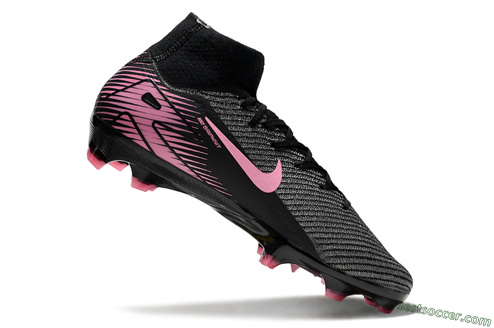 Nike Air Zoom Mercurial Superfly 10 Elite FG High-Tops Soccer Cleats - Black/Pink 4