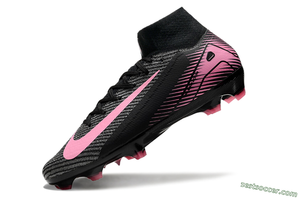 Nike Air Zoom Mercurial Superfly 10 Elite FG High-Tops Soccer Cleats - Black/Pink 5