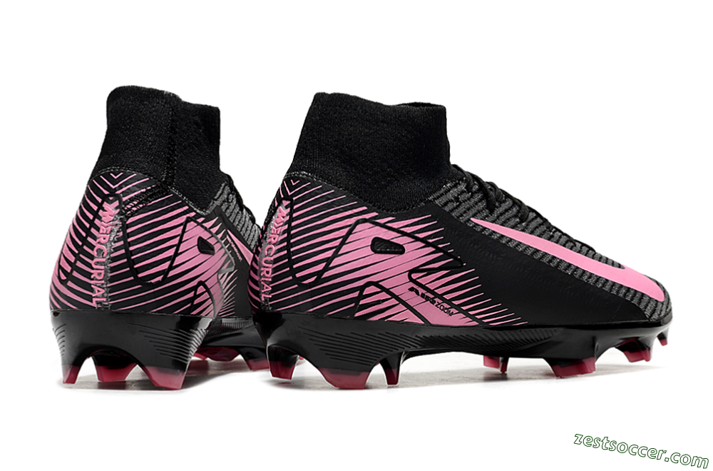 Nike Air Zoom Mercurial Superfly 10 Elite FG High-Tops Soccer Cleats - Black/Pink 6