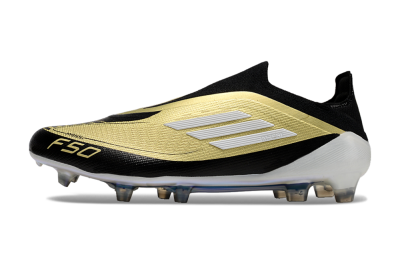 Adidas F50 Adizero Messi Laceless FG Low-Tops Soccer Cleats - Gold/White/Black