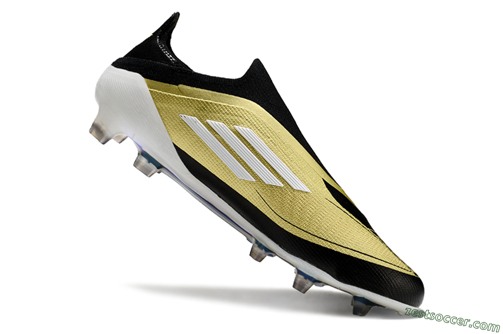 Adidas F50 Adizero Messi Laceless FG Low-Tops Soccer Cleats - Gold/White/Black 4