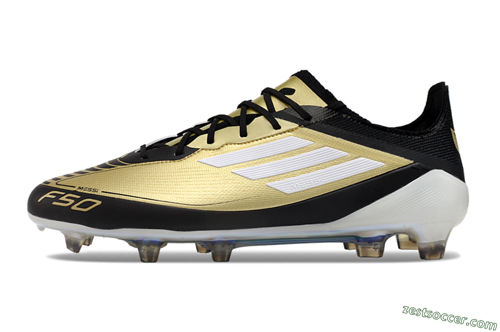 Adidas F50 Adizero Messi FG Low-Tops Soccer Cleats - Gold/White/Black 4