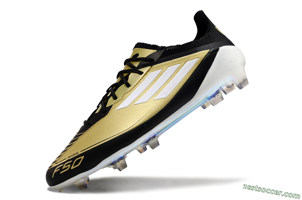 Adidas F50 Adizero Messi FG Low-Tops Soccer Cleats - Gold/White/Black 0