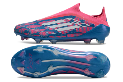 Adidas F50 Elite Laceless FG Low-Tops Soccer Cleats - Blue/Pink/White