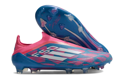 Adidas F50 Elite Laceless FG Low-Tops Soccer Cleats - Blue/Pink/White