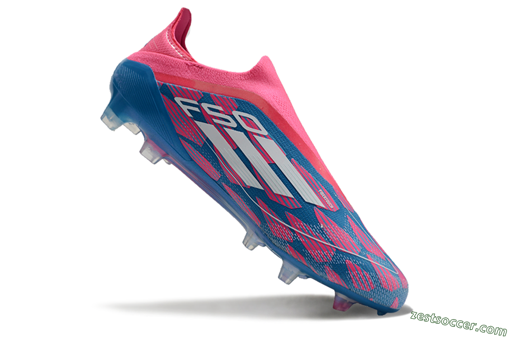 Adidas F50 Elite Laceless FG Low-Tops Soccer Cleats - Blue/Pink/White 2
