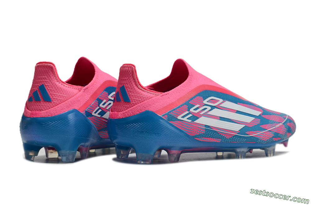 Adidas F50 Elite Laceless FG Low-Tops Soccer Cleats - Blue/Pink/White 1