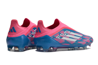 Adidas F50 Elite Laceless FG Low-Tops Soccer Cleats - Blue/Pink/White