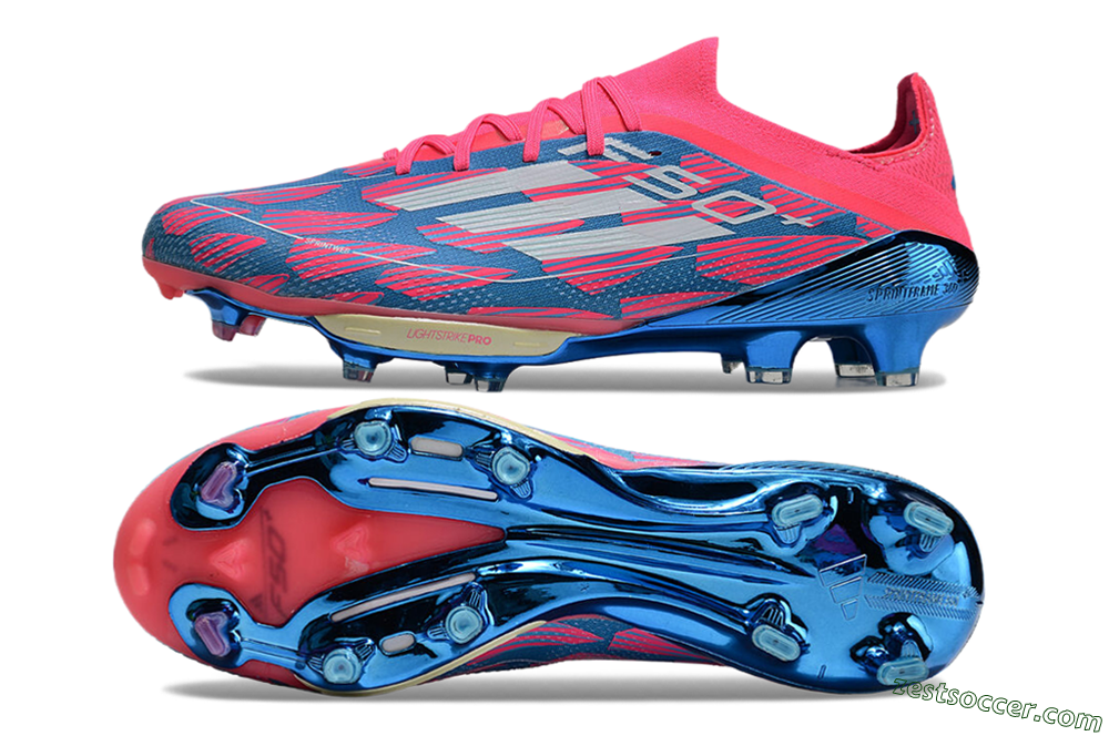 Adidas F50+ Lightstrike Pro FG Low-Tops Soccer Cleats - Blue/Pink/White 1