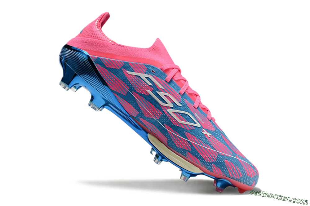 Adidas F50+ Lightstrike Pro FG Low-Tops Soccer Cleats - Blue/Pink/White 4