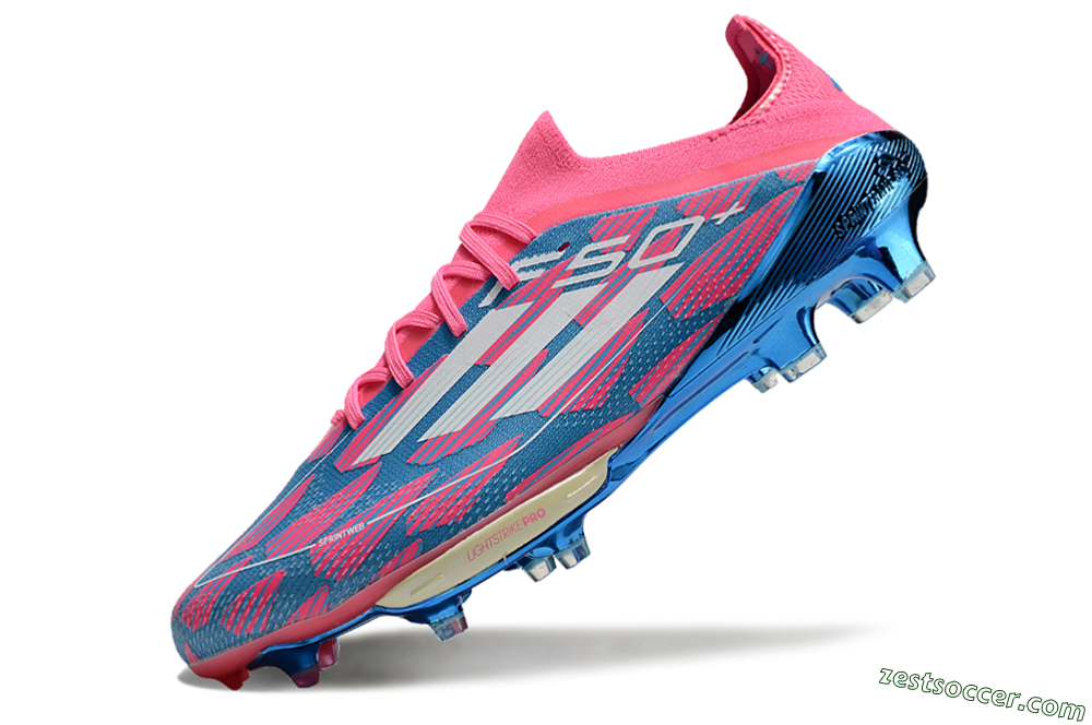 Adidas F50+ Lightstrike Pro FG Low-Tops Soccer Cleats - Blue/Pink/White 5