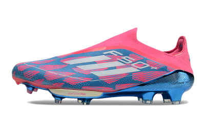 Adidas F50+ Lightstrike Pro Laceless FG Low-Tops Soccer Cleats - Pink/Blue/White