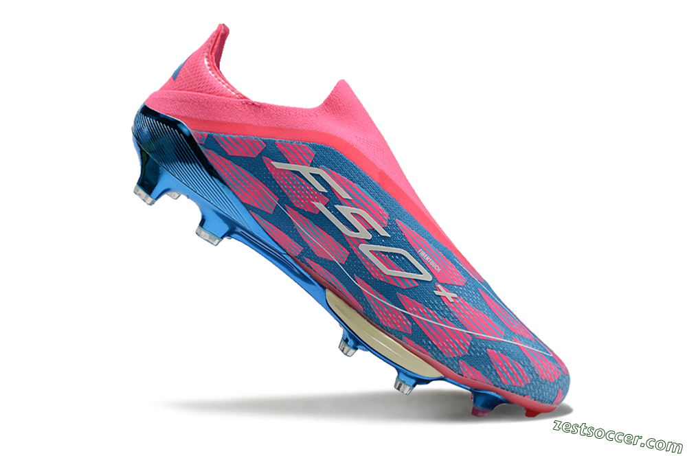Adidas F50+ Lightstrike Pro Laceless FG Low-Tops Soccer Cleats - Pink/Blue/White 4